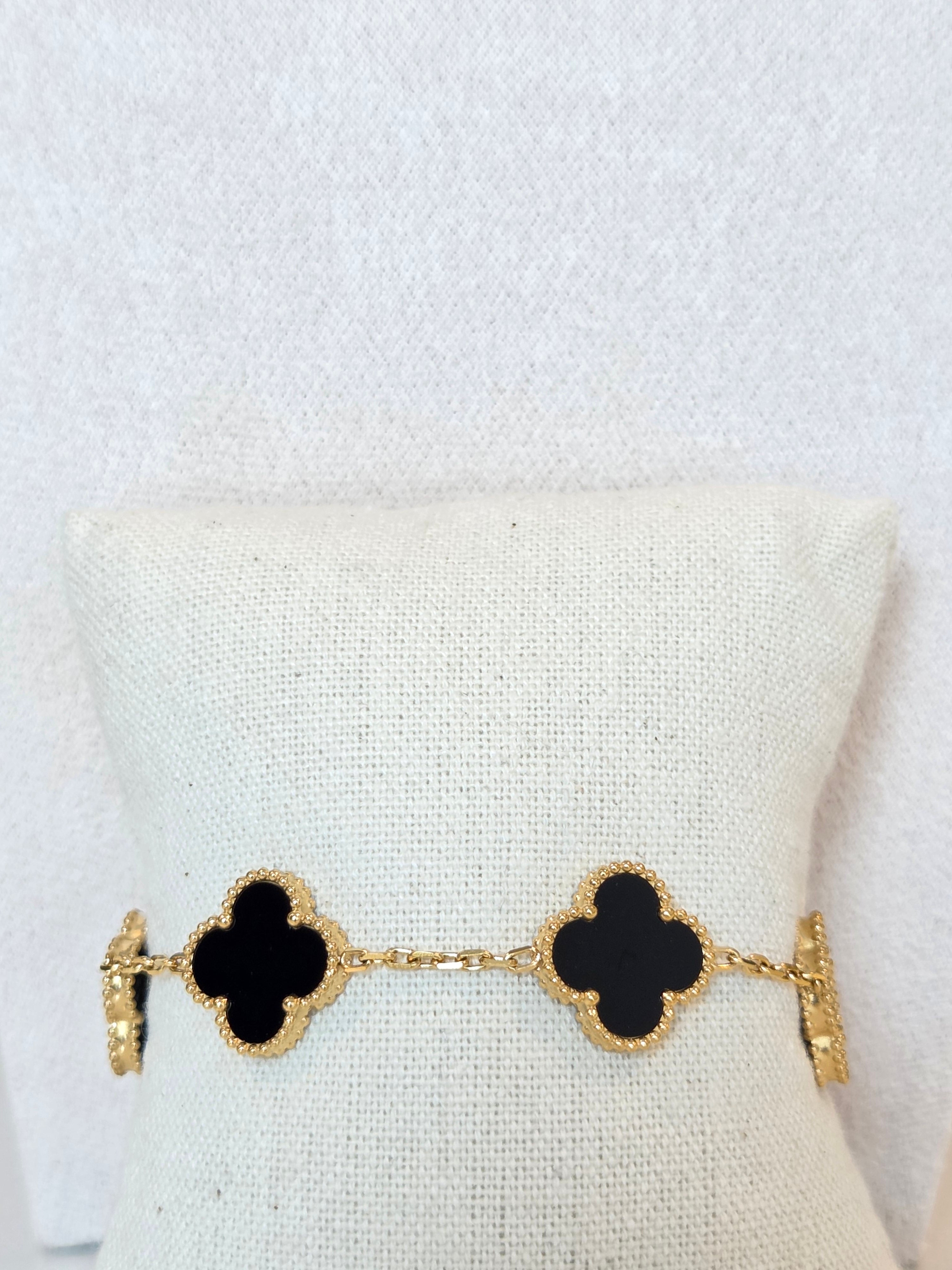Bracelet noir Clover Bloom