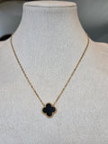 Clover Bloom Black Necklace