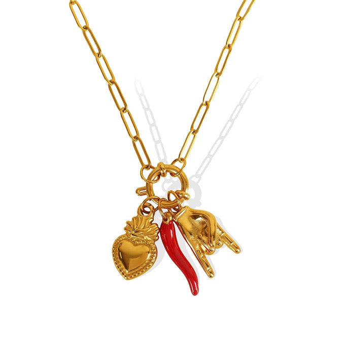 Collier CŒUR ET FEU 