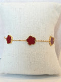 Bracelet en cloverine rouge